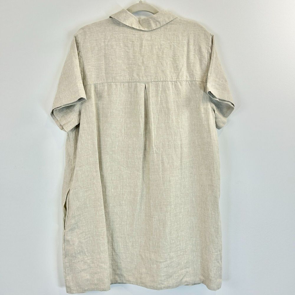 Madewell Mini Dress Womens XL V-Neck 100% Linen Boho Classic‎ Casual Preppy Chic - Picture 4 of 13